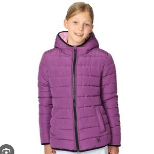 Spyder Kids Sherpa Lined Puffer Jacket - Purple and Pink - Size Small - 6